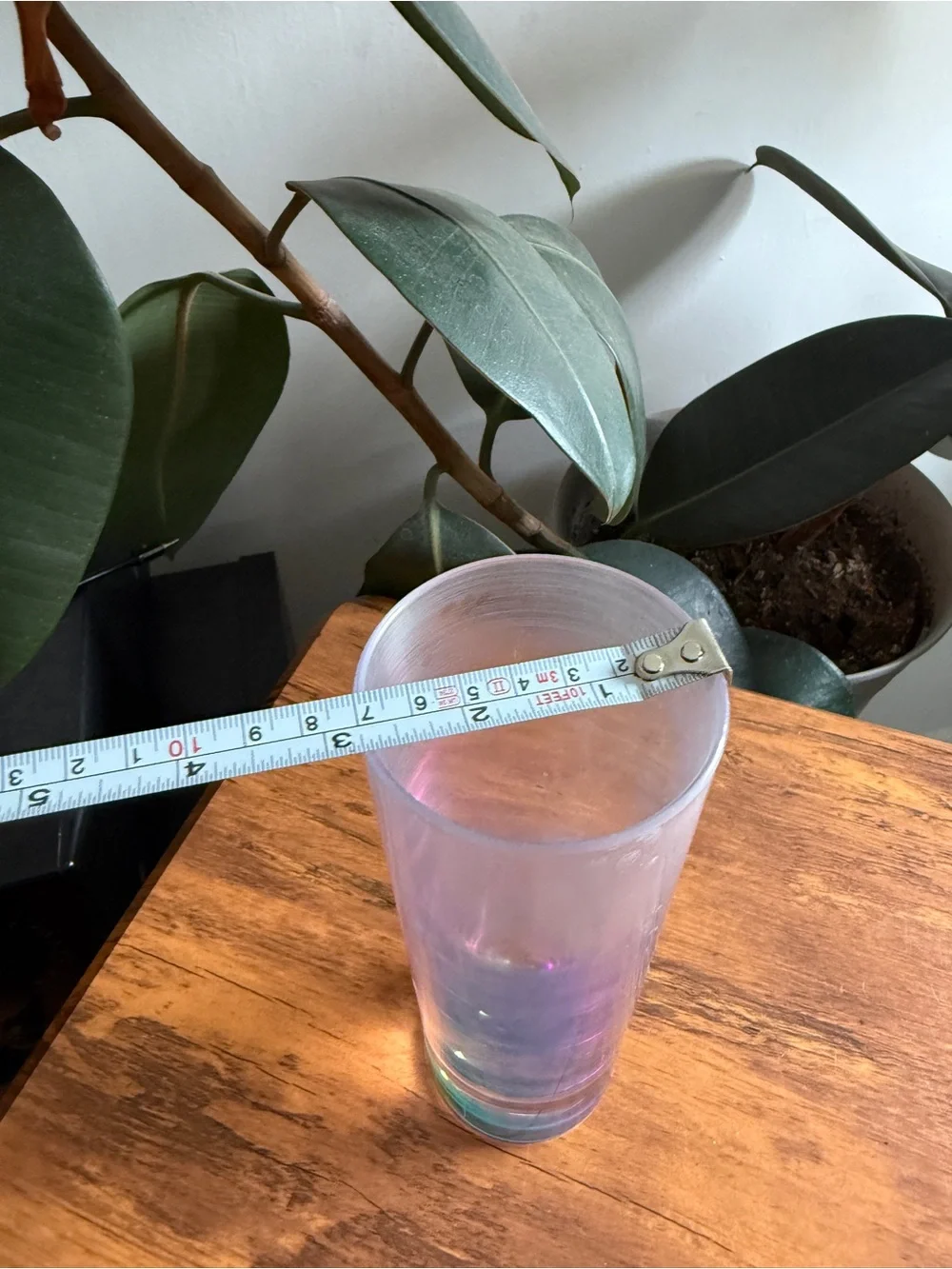 Iridescent Tall Glass Tumbler - Purple/Blue Hues hard plastic